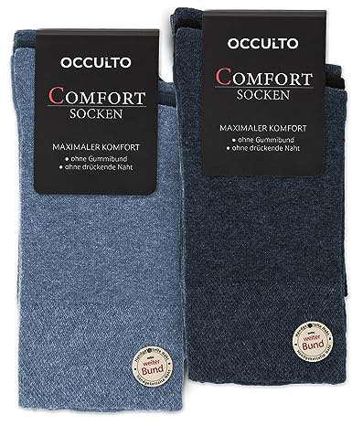 Occulto Herren Premium Socken 10er Pack (Modell: Philipp) 4 X Schwarz 3 X Navy 3 X Blau 43-46