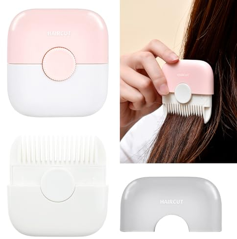 Pettine per capelli 2 in 1, 2 pezzi, con doppie punte, mini strumento portatile per la rottura dei capelli, design a doppio lato con copertura, per diradare i capelli, tagliare e acconciare le forbici