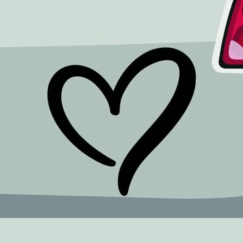 Stickerfreaks Herz Aufkleber Liebe Sticker Love Familie Amor Freunde Auto Bike Decal Vinyl JDM Aufkleber Größe: 6x6cm (S) | Farbe: 10-weiß | Liebe Sticker Kleber Deko Tuning Herzschlag