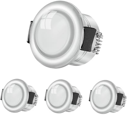 LEDUX 3W Premium Mini-LED-Einbaustrahler, Dimmbar mit Fernbedienung, Warmweiß, wasserdichte LED-Mini-Spots (IP65) Perfekte Beleuchtung für Terrassenüberdachung, Bad, Wohnzimmer (4x Minispot)