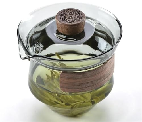 Service à Thé Pour Adultes Soupière Verre Transparent Épaississement Résistant Chaleur Théière Verre Couvercle Bol Puer Oolong Kung Fu Service Thé Drinkware Théière Service Thé (Color : A)