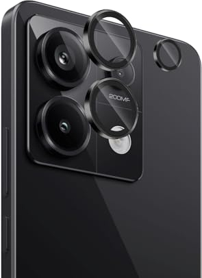 Lutree para Xiaomi Redmi Note 13 Pro 5G (No 4G) Protector de Lente de Cámara, Dureza 9H Lentes Individuales Película Protectora, Aro Metálico +Cristal Templado, HD Anti Rasguños -Negro