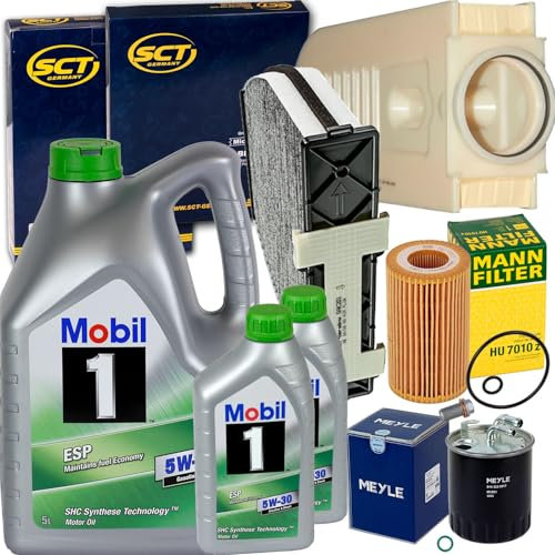 BandelOne enthält Filterset+Mobil 1 5W30 Öl passend für C E Klasse W204 W212 Cdi
