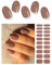 Wahrshei Unghie Gel Adesive UV | Gelatina Marrone Smalto Adesivo Gel UV | 20 PCS Pellicola per Unghie Autoadesiva | Adesivi per unghie in gel, Impacchi di Smalto Gel per Unghie