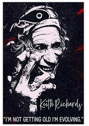 GJHTQLP Poster Keith Richards 6 Leinwandposter Schlafzimmer Dekor Landschaft Büro Zimmer Dekor Geschenk 30 x 45 cm