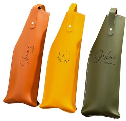 KEMEILA Sac à vin personnalisé, sac à vin personnalisé, sac à vin gravé en cuir, cadeaux pour les amateurs de vin, cadeaux d'entreprise, cadeau de mariage, cadeau de pendaison de crémaillère, cadeaux