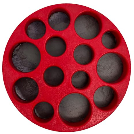 Alkan 3/8 magnetischer Stecknuss Organizer rund für 14 Einsätze | Runder magnetischer Organizer für 3/8 Steckschlüsseleinsätze, Platz für 14 Nüsse, sicherer Halt durch Magnet