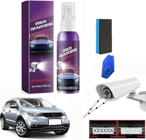 Figskey Unsichtbares Nummernschildspray, Auto-Kennzeichenspray unsichtbares Spray, Nummernschild-Kamera-Blocker-Spray, Nummernschildspray für Kameras, Nummernschildspray Anti-Foto-Kamera (1 Stück)