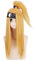 Windskids Deidara Cosplay Perücken Herren Golden Gelb Lange Gerade Pferdeschwanz Kunsthaar Perücke und Stirnband Verkleidung Ninja Deidara Halloween Karneval Party Performance Kostüm Zubehör Anime Wig