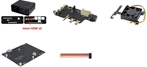 casstaly Kit NASPi + custodia in metallo + scheda di espansione X823 + ventola PWM di ricambio per scheda Raspberry Pie SATA HDD/SSD Server di archiviazione NAS