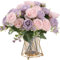 HNVNER Lot de 2 bouquets de pivoines artificielles en soie pour décoration de fête de mariage Rose/violet
