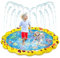 Dog Pool, Small Paddling Pool for Kids, Summer Garden Beach Foldable Outdoor Sprinkler Play Mat for Boy Girls Children Dog Splash Pool Water Toy (Yellow (100cm/39.4in))