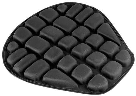 Square Cushion Motorcycle Seat Cushion Motorcycle Air Seat Pad Comfortable Breathable Absorption Passenger Big Cushions For Sofa (Black, 34X36cm)