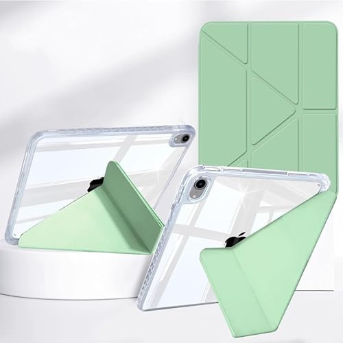 Rosbtib Hülle für iPad mini 7 (A17 Pro, 7. Generation 2024) / iPad mini 6 Hülle (6. Generation 2021) mit Stifthalter Ultradünne PU Leder Schutzhülle Ständer Transparente Rückseite - Grau