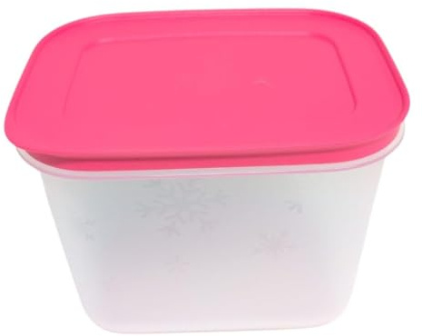 Tupperware Eiskristall Gefrierdepot Gefrierbehälter Kühlschrankbehälter Lebensmittelbehälter Behälter Dose mit Deckel transparent - pink 1,1 Liter 1100ml