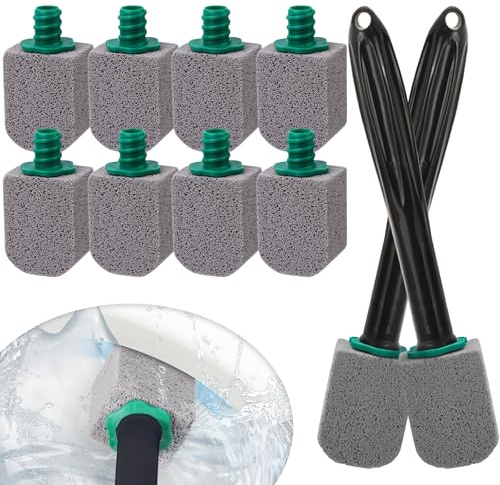 10er-Pack Bimsstein Toilettenreiniger mit Griff,Bimsstein WC,Bimsstein Toilette,Effektive Reinigung von Toiletten, Schwimmbädern (mit 2 Weißer Griff)