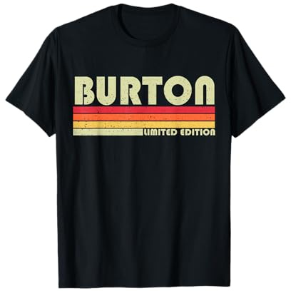 Burton Nachname Lustig Retro Vintage 80er 90er Jahre Stil T-Shirt