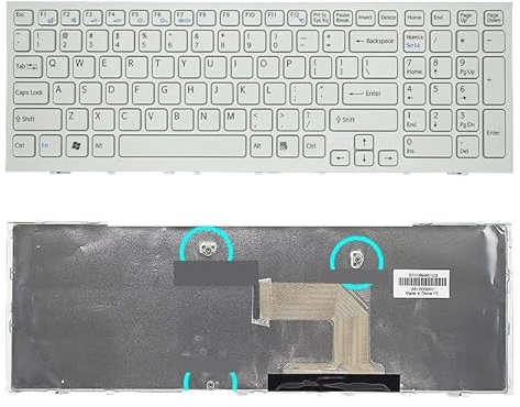 FDMOZRE Uns/Russische Laptop Tastatur Für Sony für VAIO EL für VPCEH35YC EH38EC/W EH35YC EH38EC H3S3C PCG-71811W 71911L 71A11T VPCEL-111T(US White 3 Screw)