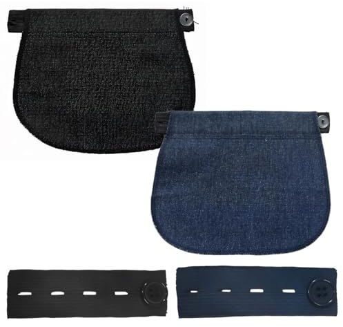 BDEPSTR Embarazada,4 Piezas Extensiones de Pantalones para Embarazadas Ajustable,Extensión de Cintura para Embarazo Cintura,Extensores de Pantalones de Maternidad(B)