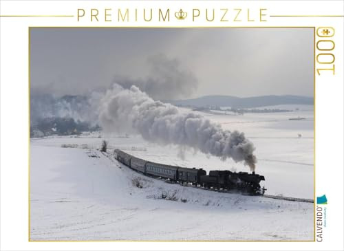 CALVENDO Puzzle Mit Volldampf durch den Winter | 1000 Teile Lege-Größe 64 x 48 cm Foto-Puzzle für glückliche Stunden