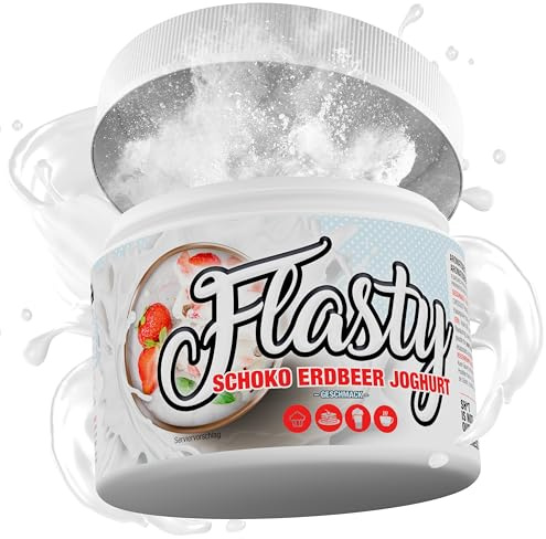 #sinob Flasty Geschmackspulver Schoko Erdbeere Joghurt 250g | Nie wieder langweiliger Quark – über 25 Sorten bei nur 7–9 kcal pro Portion