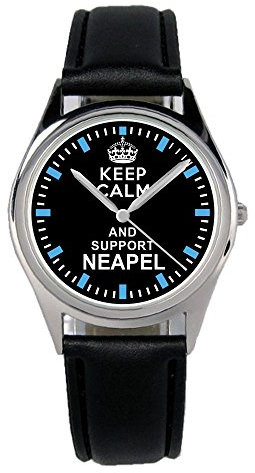 KIESENBERG Armbanduhr Neapel Geschenk Artikel Idee Fan Damen Herren Unisex Analog Quartz Lederarmband Uhr 36mm Durchmesser B-1885