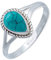mantraroma Damen Ring Silber mit Stein Türkis Edelstein türkis dezent, verspielt (MRG-113-15-(52))