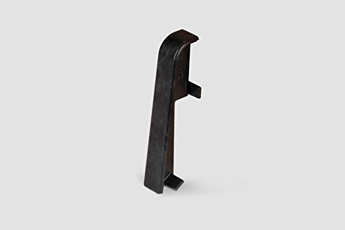 EGGER Verbinder Sockelleiste Stein schwarz für einfache Montage von 60mm Laminat Fußleisten | Inhalt 2 Stück | Kunststoff robust | Stein Optik anthrazit