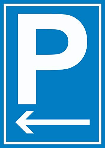HB-Druck P Parkplatz Schild mit Pfeil nach Links A5 (148x210mm)