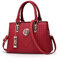 NICOLE & DORIS Elegant Taschen Stillvoll Damen Handtaschen Umhängetasche Shopper Frauen Schultertaschen Henkeltaschen PU Leder Tasche mit Anhänger Geschenke Weinrot