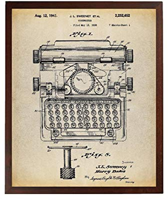 Turnip Designs TNP107 Lackposter, Kunstdruck, Schreibmaschinen-Druck, antikes Design, Büro, Dekor, Sekretär, Geschenk, Vintage Schreibmaschine