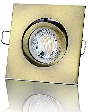 lambado® Premium LED Spot 230V Altmessing - Hell & Sparsam inkl. 5W GU10 Strahler warmweiß - Moderne Beleuchtung durch zeitlose Einbaustrahler/Deckenstrahler