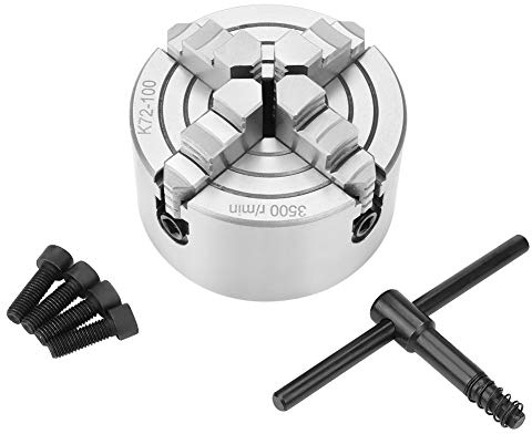 4 mandrins, 4 mandrins 100 mm K72-100 Accessoires 4 mâchoires Accessoires Quatre mâchoires Mandrin simple pour tours à métaux réversibles et indépendants avec 4 vis et 1 clé