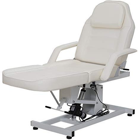 PALDIN Electric Massage Table 3 Section Adjustable Bed Couch Beauty Salon Recliner Chair Treatment Tattoo Facial SPA Massaging Bed (White)(Includes 2 packages) (White)