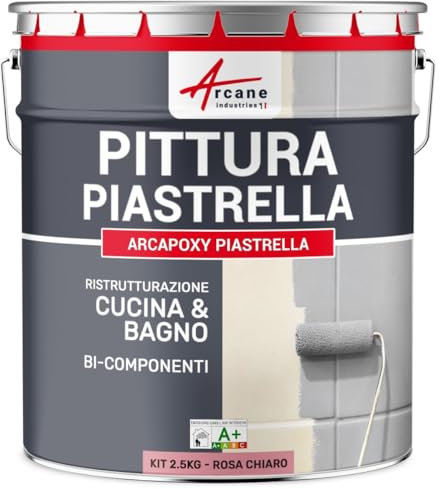 VERNICE PER PIASTRELLE DELLA CUCINA ROSA E DEL BAGNO - ARCAPOXY - 245 - Rosa Chiaro - RAL 3015 - ARCANE INDUSTRIES