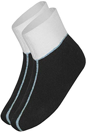 wobera Angora Fußwärmer oder Bettschuhe mit 75% Angora (Gr. 2 (38-42), Farbe: schwarz mit weißem Bündchen)