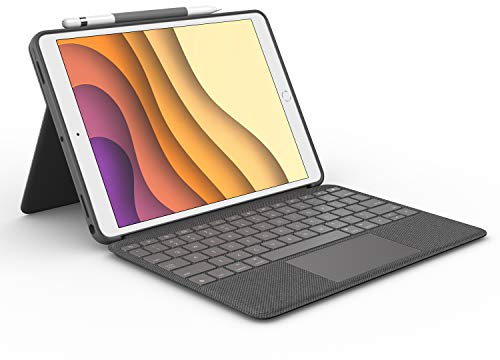 Logitech Combo Touch für iPad Air (3. Gen) A2152, A2123, A2153, A2154 und iPad Pro 10,5 Zoll A1701, A1709, A1852, Tastatur-Hülle mit Trackpad, abnehmbares Keyboard, Smart-Connector - Schwarz