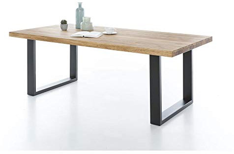 Esstisch Tisch Tina 200x100cm Eiche geölt U-Profil Schwarz NEU/OVP