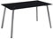 MOMMA HOME Mesa de Comedor - Modelo Alma - Color Negro/Gris - Material Cristal Templado/Metal - Medidas 140 x 80 x 75 cm