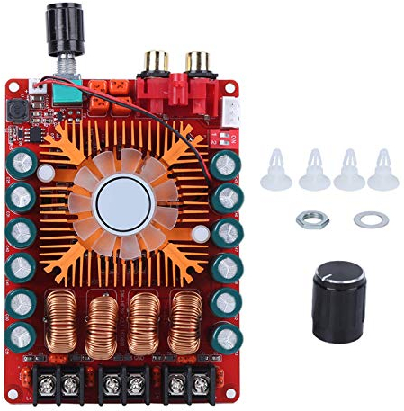 Fafeicy TDA7498E Audio Amplifier Board Module, 2 * 160W 15-36VDC Dual Channel Stereo BTL Mono,Temperature-Controlled Forced Air Cooling Heat Dissipation