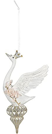 Clayre & Eef Deko-Hänger Schwan 10x6x16 cm 6PR2893
