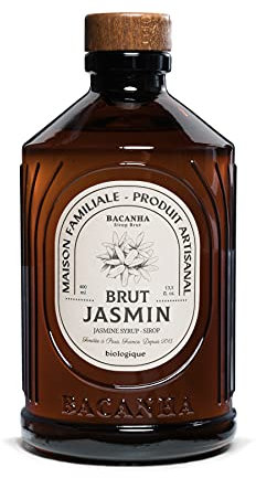 BACANHA - Sirop Bio et Brut - Sirop de Jasmin - Pour Cocktail, Eau, Limonade et Thé - 400 mL