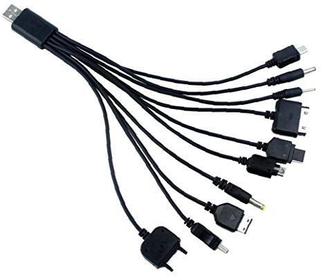 Canjerusof 10 en 1 USB universal del cable del cargador del cargador de Nokia multifunción de carga cable de sincronización para el iPod iPhone PSP cámara Nokia tirón teléfono viejo
