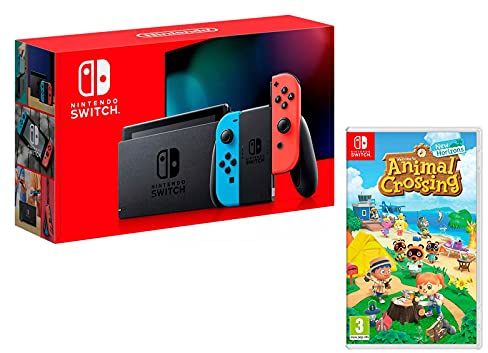 Nintendo Switch Rouge/Bleu Néon 32Go [nouveau modèle] + Animal Crossing: New Horizons