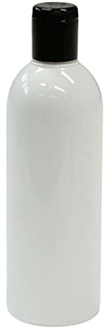Bulk Buy White Plastic Reusable Soap Shampoo Bottles & Black Flip Top Cap 500ml (50)