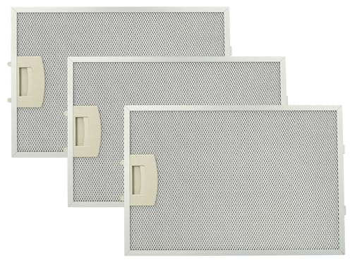 vhbw 3x Metal Grease Filter compatible with Neff D8980N1GB/01, D8980N1GB/03, D8980N1GB/04, D8985N0/01 Extractor Fan, metal