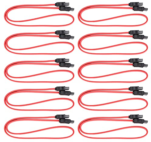 ASHATA Cavo di Prolunga SATA da 10 Pezzi, Cavo di Prolunga SATA Maschio a SATA Femmina da 50 Cm a 7 Pin, Cavo di Prolunga Dati SSD per Trasmissione Dati su Disco Rigido Esterno(50 cm)