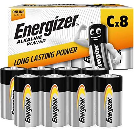 Energizer Alkaline Power - Batterie C (pacco da 8) - 1,5V Alcaline - Potenti per torce elettriche e giocattoli -100% imballaggio riciclabile - 7 anni di conservazione [Esclusiva Amazon]