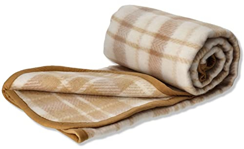 Casatessile Doppelgesicht Wollmischung Decke NEW England - BEIGE, Doppelbett King