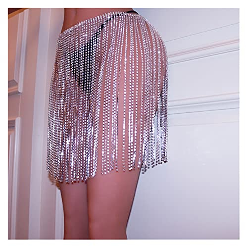 Körperkette Bikini-Kette Luxus lange Quaste Strass Taille Kette Bauchtanz Für Frauen Sexy Kristall Bauchkette Körper Schmuck Bikini Gürtel Harness Geschenk Körperzubehör für Frauen und Mädchen